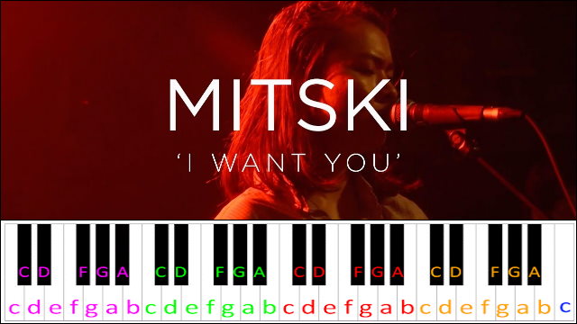 I Want you by Mitski Piano / Keyboard Easy Letter Notes for Beginners