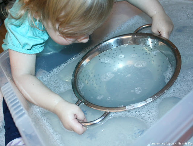 Snowflake Soup. Winter Themed Sensory Play for Kids.