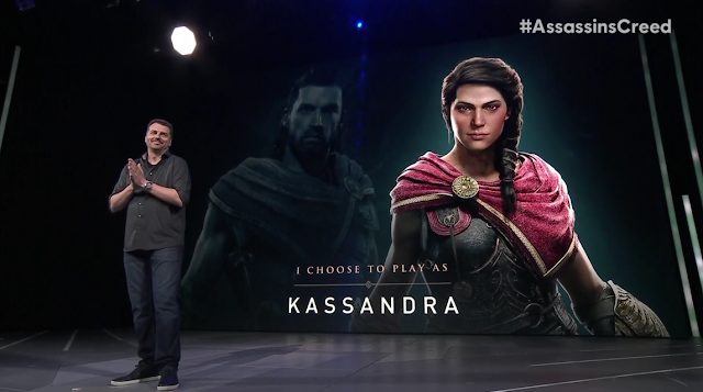 Ubisoft E3 2018 conference Assassin's Creed Odyssey play as Alexios or Kassandra choose gender playable character male female