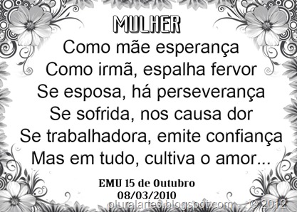 Lembrança Dia da Mulheres 5x7cm