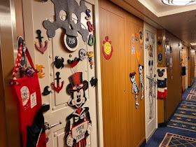 Disney Halloween cruise decorated stateroom doors