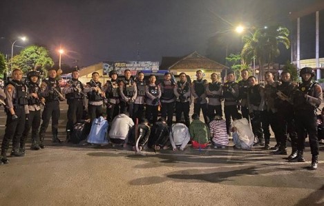Patroli Polda Lampung Amankan 9 Anggota Geng Motor