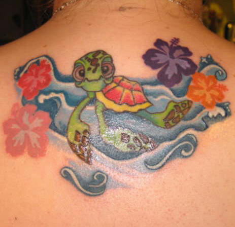 Turtle tattoo. Aww it is a turtle! I think.