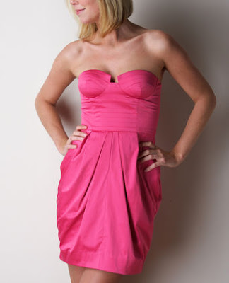 Vogue Dress in hot pinklack. Deadly cute with the demi-cups and tulip 