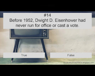 Before 1952, Dwight D. Eisenhower had never run for office or cast a vote. Answer choices include: true, false