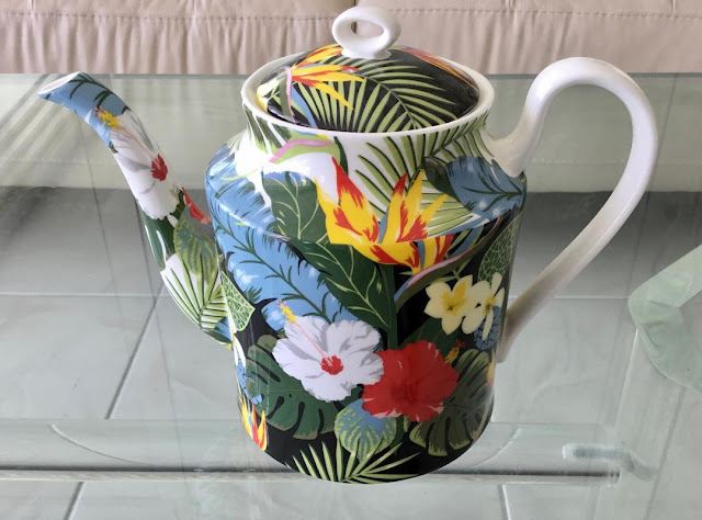 ceramic teapot with flowers