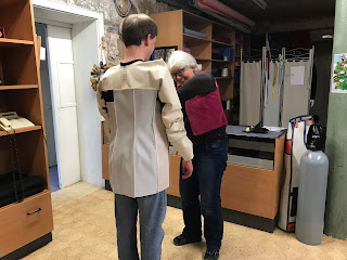 Picture of initial jacket fitting.