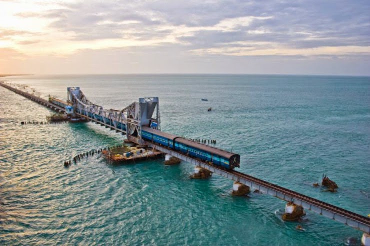 A Scenic Ride Over the Century Old Pamban Bridge in India