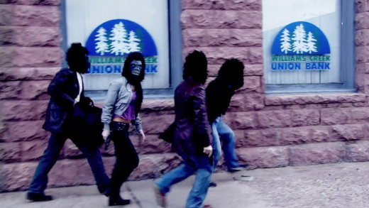 Screenshot - Bank robbery scene in Devil on the Mountain (aka Sasquatch Mountain, 2006)