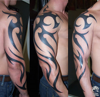 tribal tattoos sleeve on arm