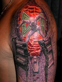 alien 3d tattoos design