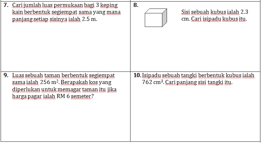 Cikgu Matematik: Latihan cuti sekolah tingkatan 2