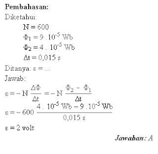 Contoh soal hukum Faraday dan pembahasan 