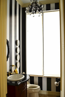 black and white stripes bathroom interiors stylish