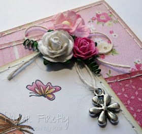 Pink and girly card featuring Sally and her snail by Stamping Bella