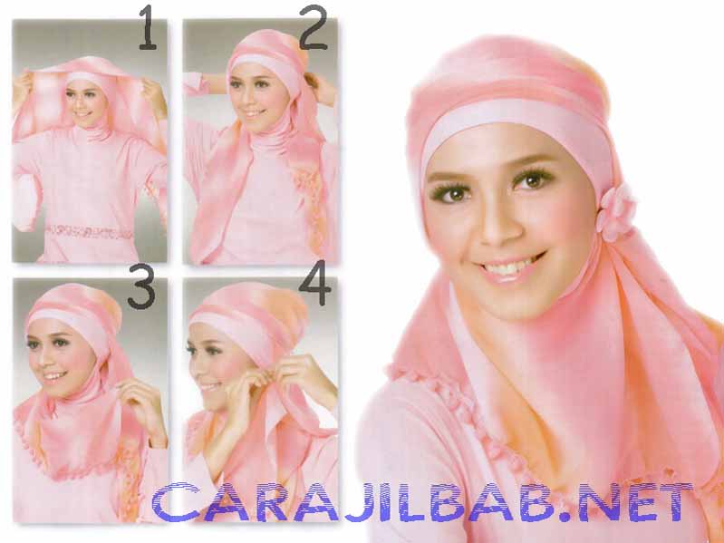 Gambar cara memakai jilbab