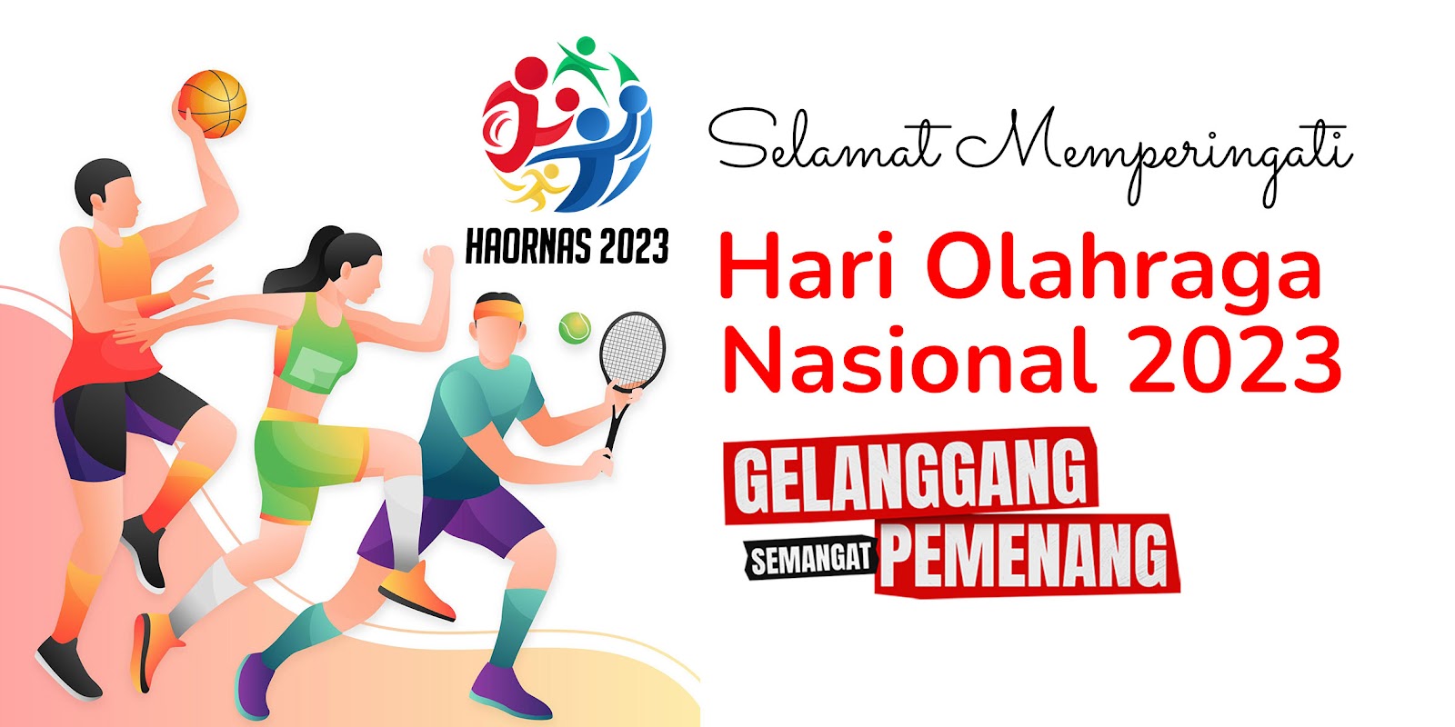 template banner hari olahraga nasional 2023 download vector