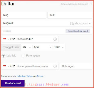 cara daftar email yahoo lewat pc