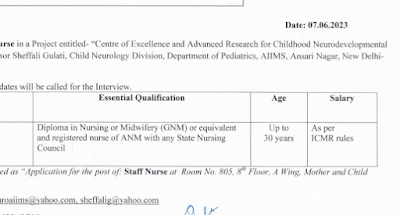 AIIMS- GNM ANM and other Medical Job Opportunities June 2023