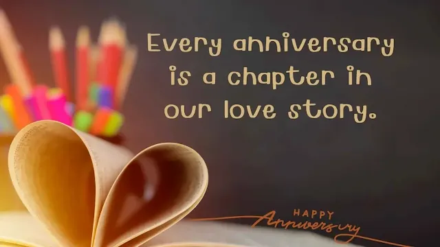 Hands holding an open book with a heart-shaped locket inside, symbolizing a love story unfolding with each year.