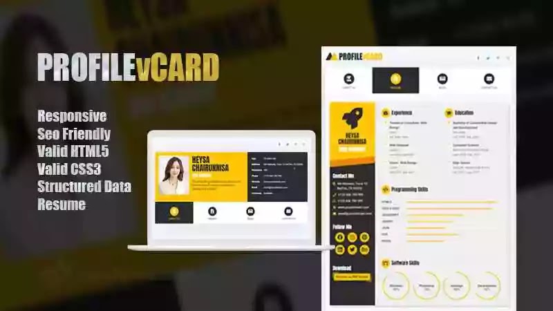 ProfilevCard Responsive Blogger Template Free Download.