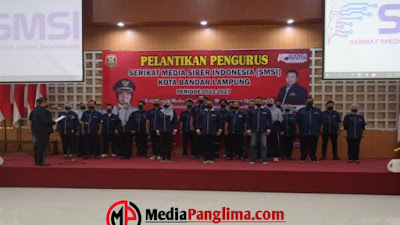 Walikota Dan Kapolresta Bandar Lampung Hadiri Pelantikan Pengurus SMSI Bandar Lampung Periode 2022--2027