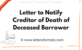 sample letter to inform creditors of death