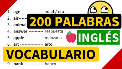 Esta lista de vocabulario contiene las palabras más usadas en este ingles y como puedes ver las he colocado en orden alfabético para facilitar su aprendizaje.