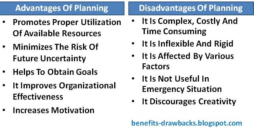 business planning drawbacks
