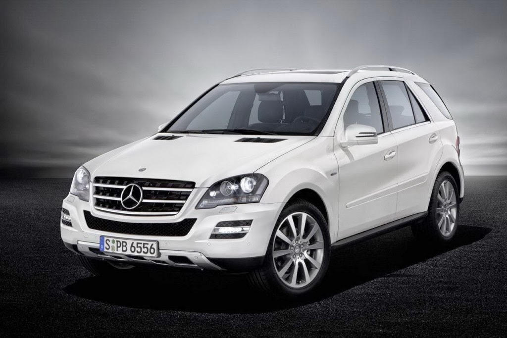 Mercedes Benz ML Class White colors SUV car images