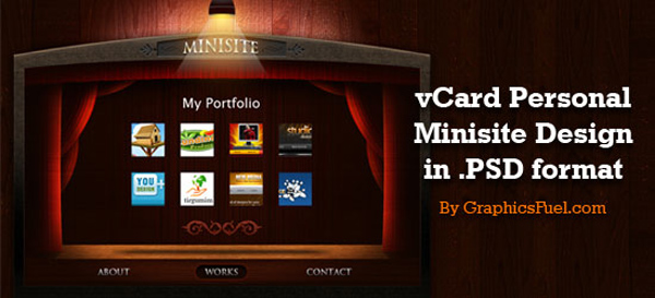 SixRevisions releases vCard Personal Portfolio Minisite PSD