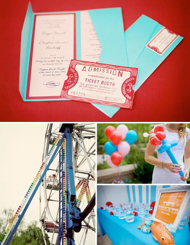 carnival wedding invitations The tables were placed with various shades of
