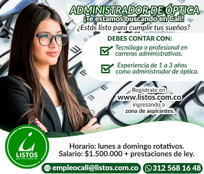 Empleo como Administrador Optica en Cali