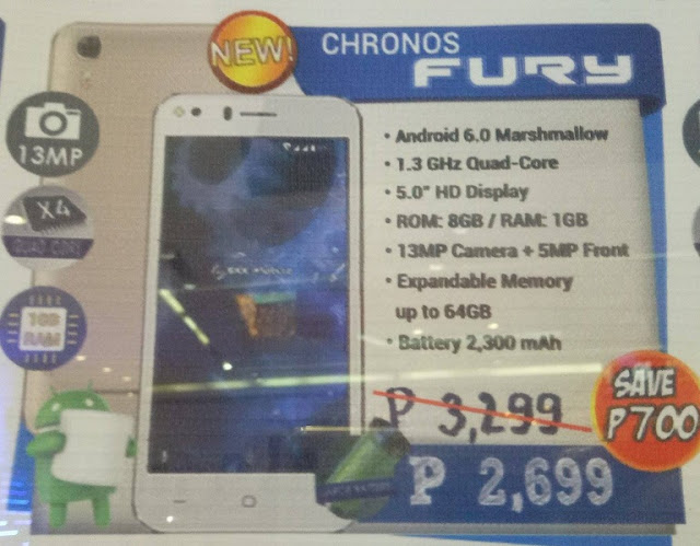SKK Mobile Chronos Fury Spotted; 5-inch Quad Core Android M with 13MP Cam for Php2,699