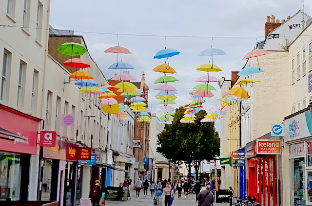 Umbrella display Cheltenham High St. 2022