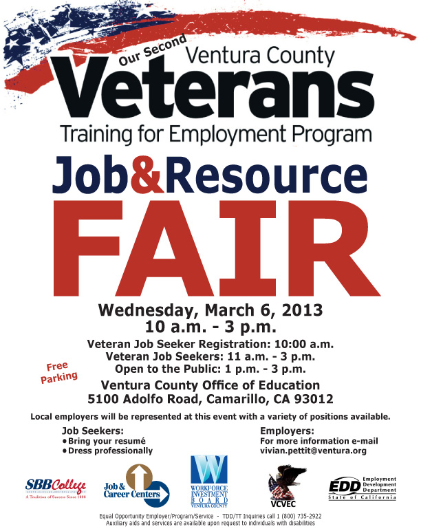 Veterans Job & Resource Fair - Camarillo, CA - March 6, 2013