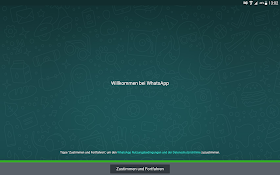 Screenshot WhatsApp neuer User Zustimmung Nutzungsbedingungen und Datenschutzrichtlinie