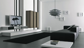 Modern Minimalist Black and White Living Room Furniture Design