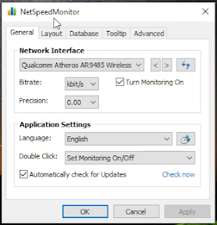 Menyiapkan Setting NetSpeed Monitor di Windows XP, Vista, 7, 8.1 dan 10