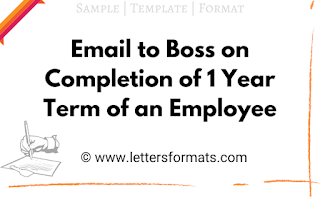 one year completion mail to boss