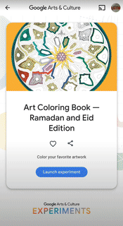 GIF of Ramadan Coloring Book from Google Arts & Culture