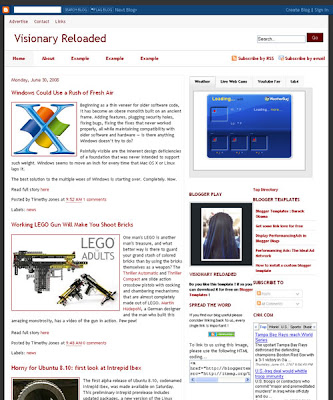 Visionary Reloaded Blogger Template