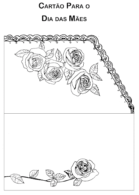 Confira dois Modelo de cartão para o Dia das Mães com uma dobra pronto para Imprimir, colorir e recortar.