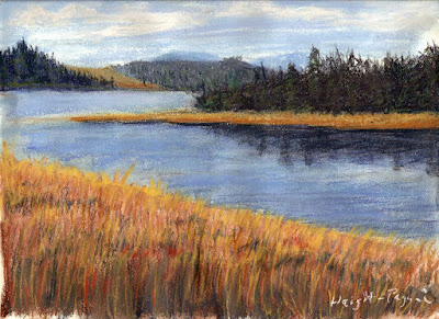 Oregon Paste Painting, Nestucca River and Bay impressionist