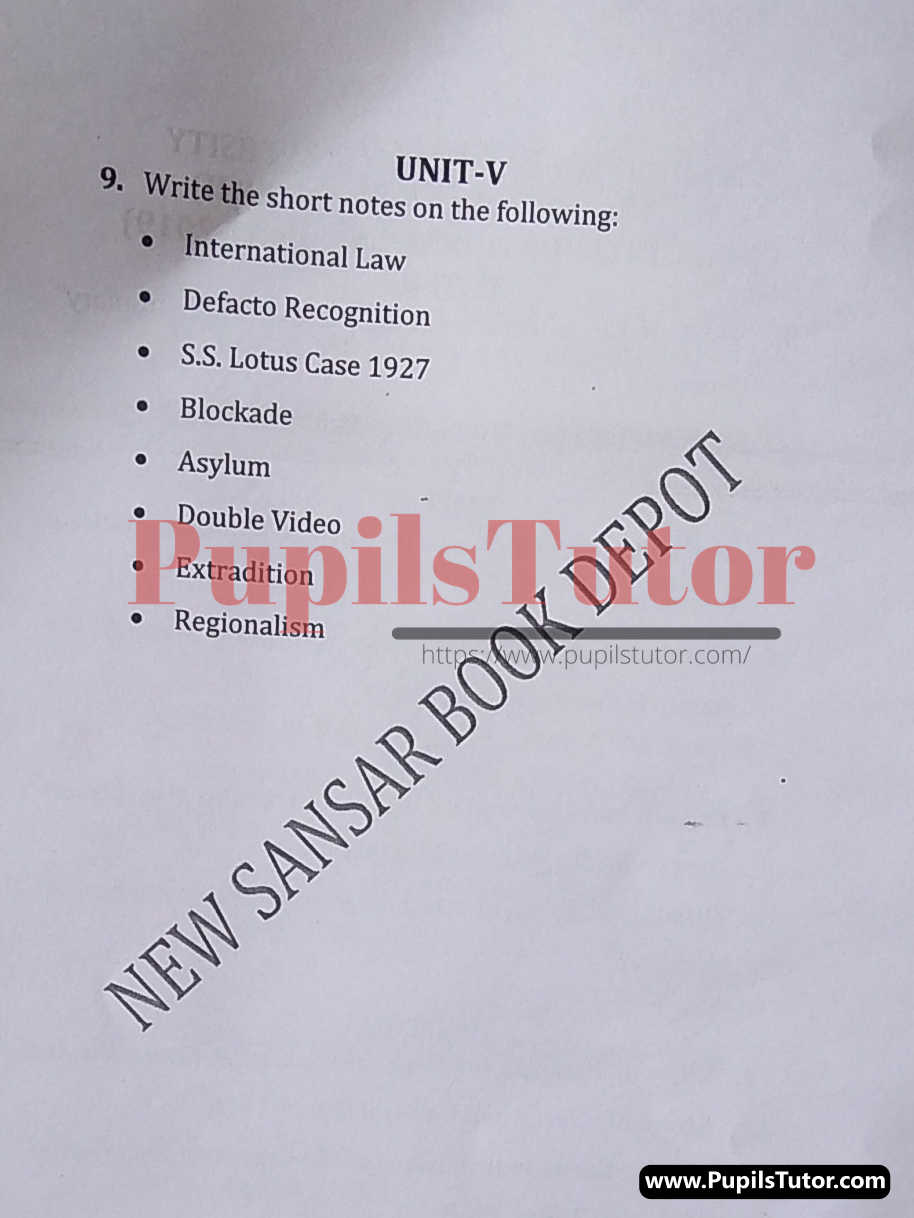 M.D. University LL.B. International Law Second Semester Important Question Answer And Solution - www.pupilstutor.com (Paper Page Number 2)