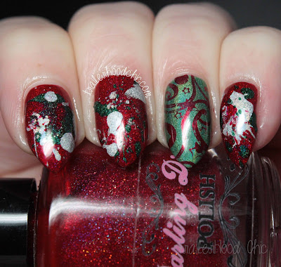 holo christmas splatter nails