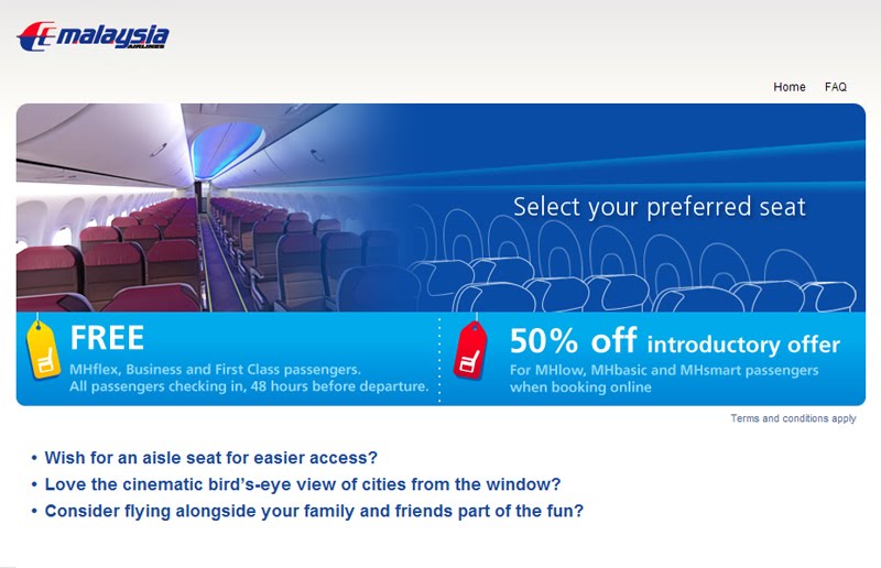 Myzeme S Lounge Malaysia Airlines Preferred Seat At Nominal Fee