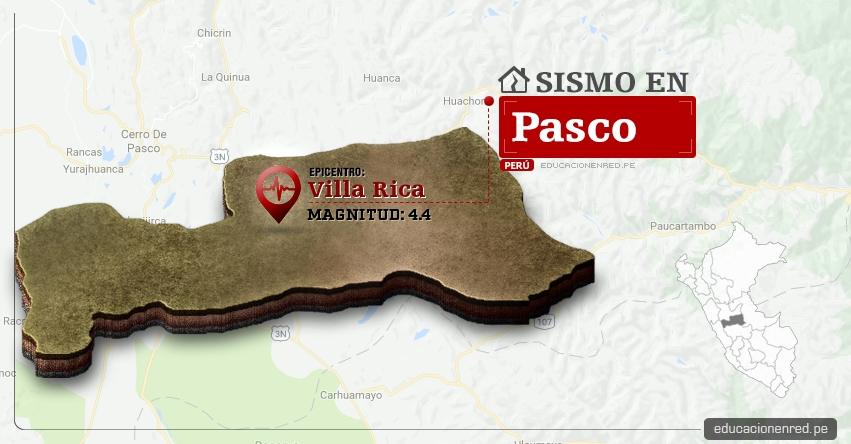 Temblor en Pasco de 4.4 Grados (Hoy Jueves 23 Febrero 2017) Sismo EPICENTRO Villa Rica - Oxapampa - IGP - www.igp.gob.pe