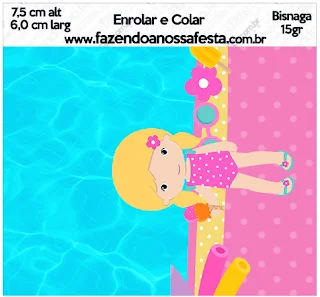 Blondie Girl Pool Party Free Printable Labels.