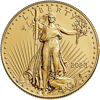 U.S. American Eagle Gold One-Ounce Coin - Source: U.S. Mint: https://www.usmint.gov/wordpress/wp-content/uploads/2022/11/2023-american-eagle-gold-one-ounce-bullion-coin-obverse-768x768.jpg